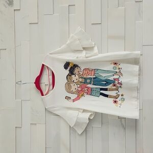 TOMMY BAHAMAS BELLSLEEVE TOP SIZE 5/6. OFFWHITE